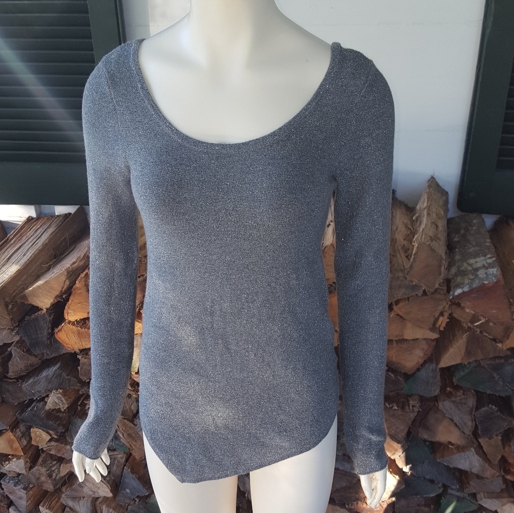 EXPRESS gunmetal gray with sparkles sweater